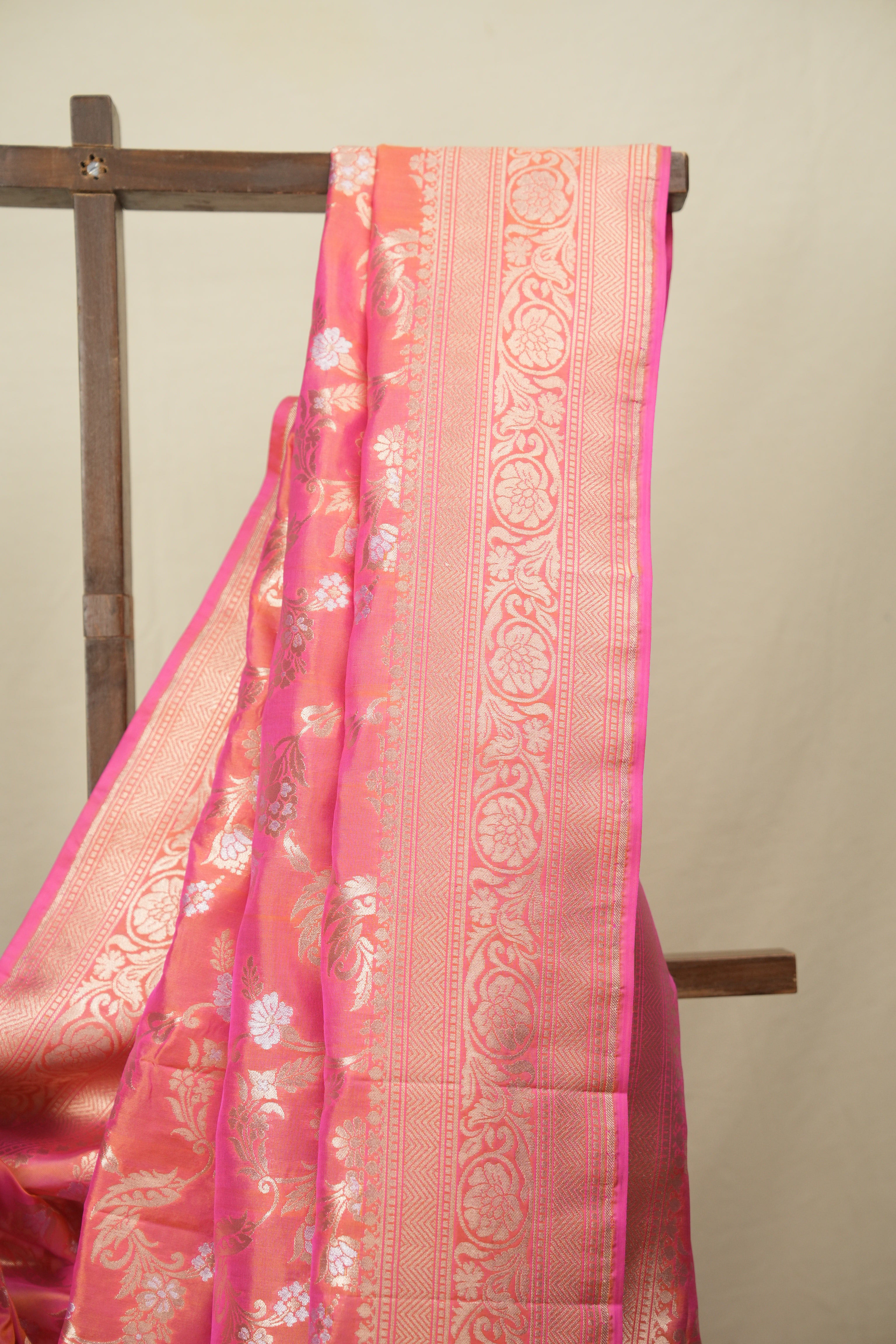 Dark Peach Banarasi Silk Saree - SRDPBSS1005