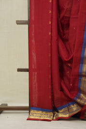 Red Gadwal Cotton Silk Saree - SRRGCSS189