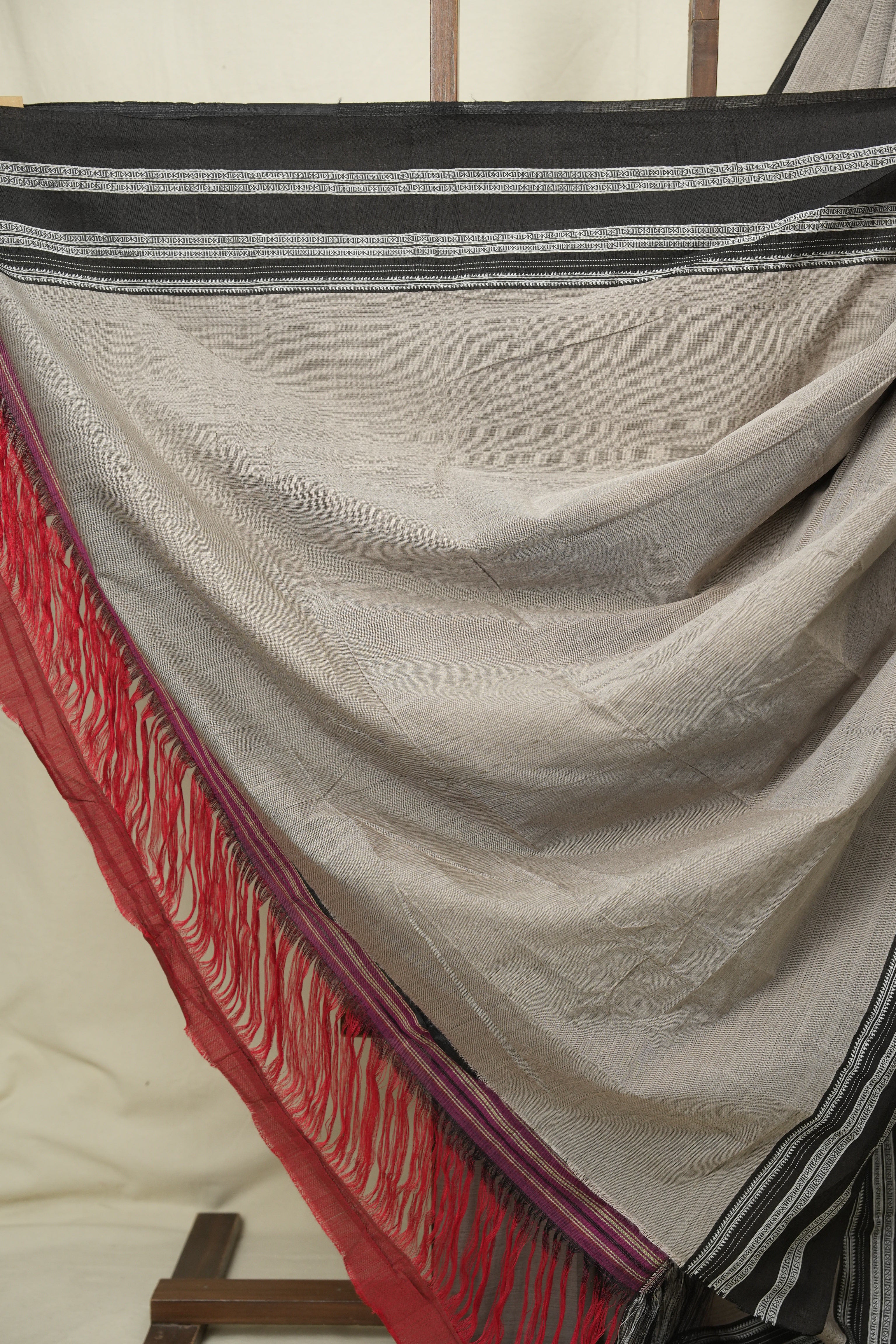 Slate Grey Cotton Ilkal Saree - SRSGCIS1037