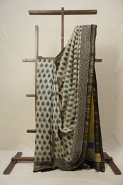 Cream HBP Cotton Silk Saree With Maheshwari Border - SRCCSS1451