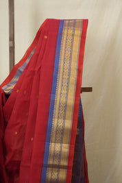 Red Gadwal Cotton Silk Saree - SRRGCSS189