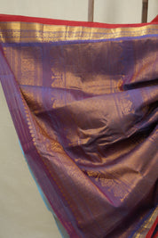 Red Gadwal Cotton Silk Saree - SRRGCSS189