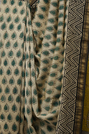 Cream HBP Cotton Silk Saree With Maheshwari Border - SRCCSS1451