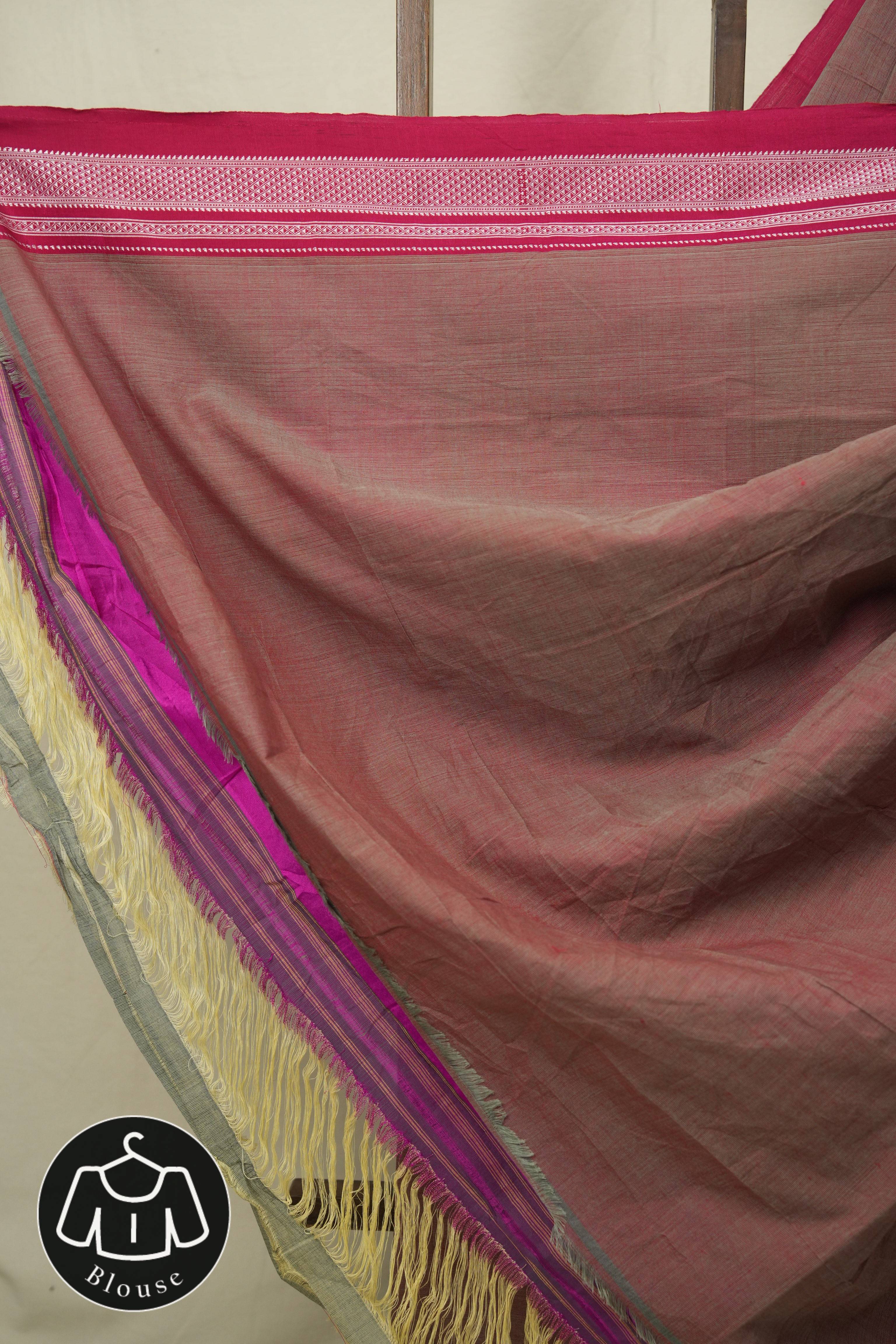 Two Tone Red Cotton Ilkal Saree - SRTTRCIS1038