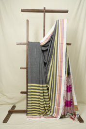 Charcoal Grey Cotton Ilkal Saree - SRCGCIS1029