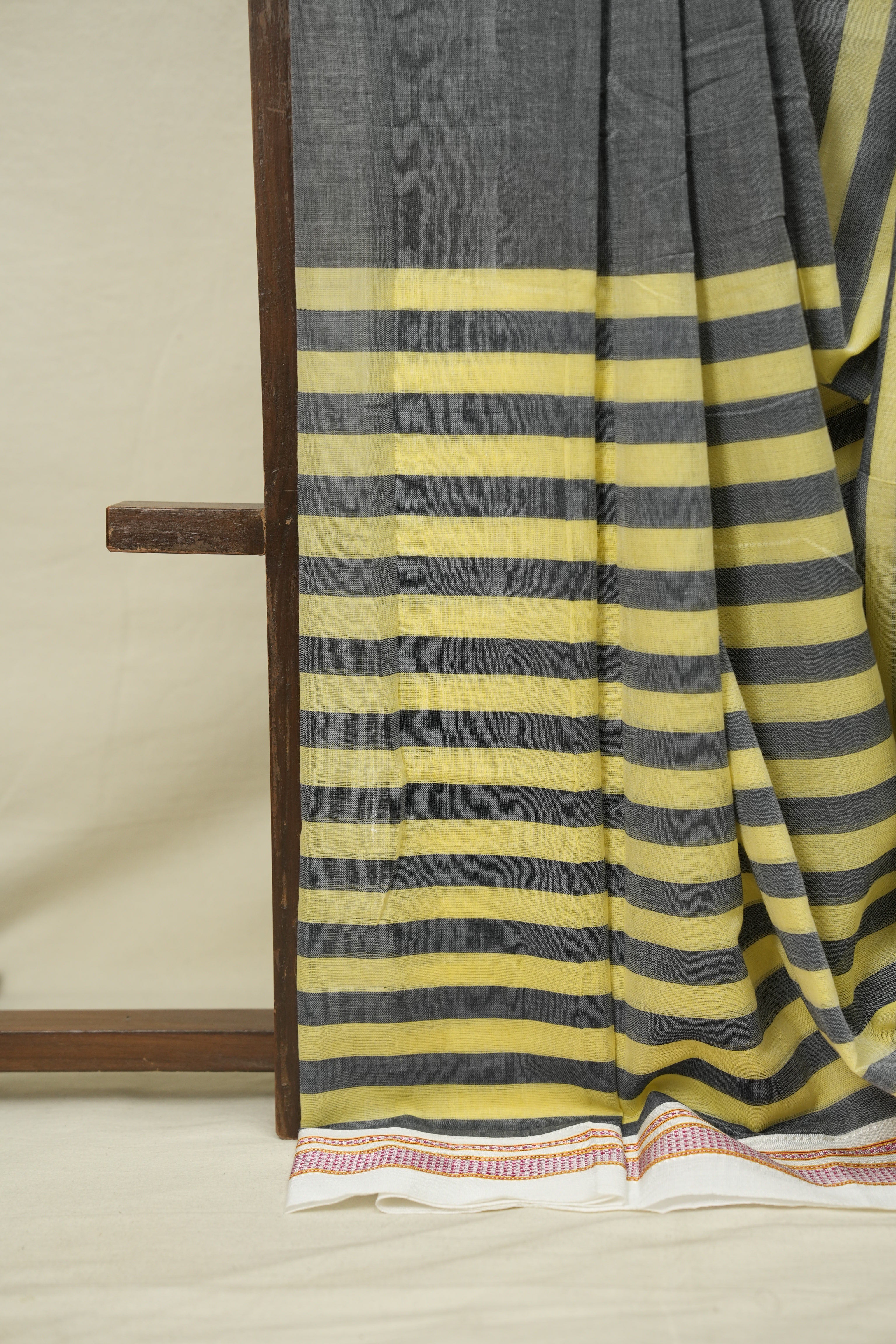 Charcoal Grey Cotton Ilkal Saree - SRCGCIS1029