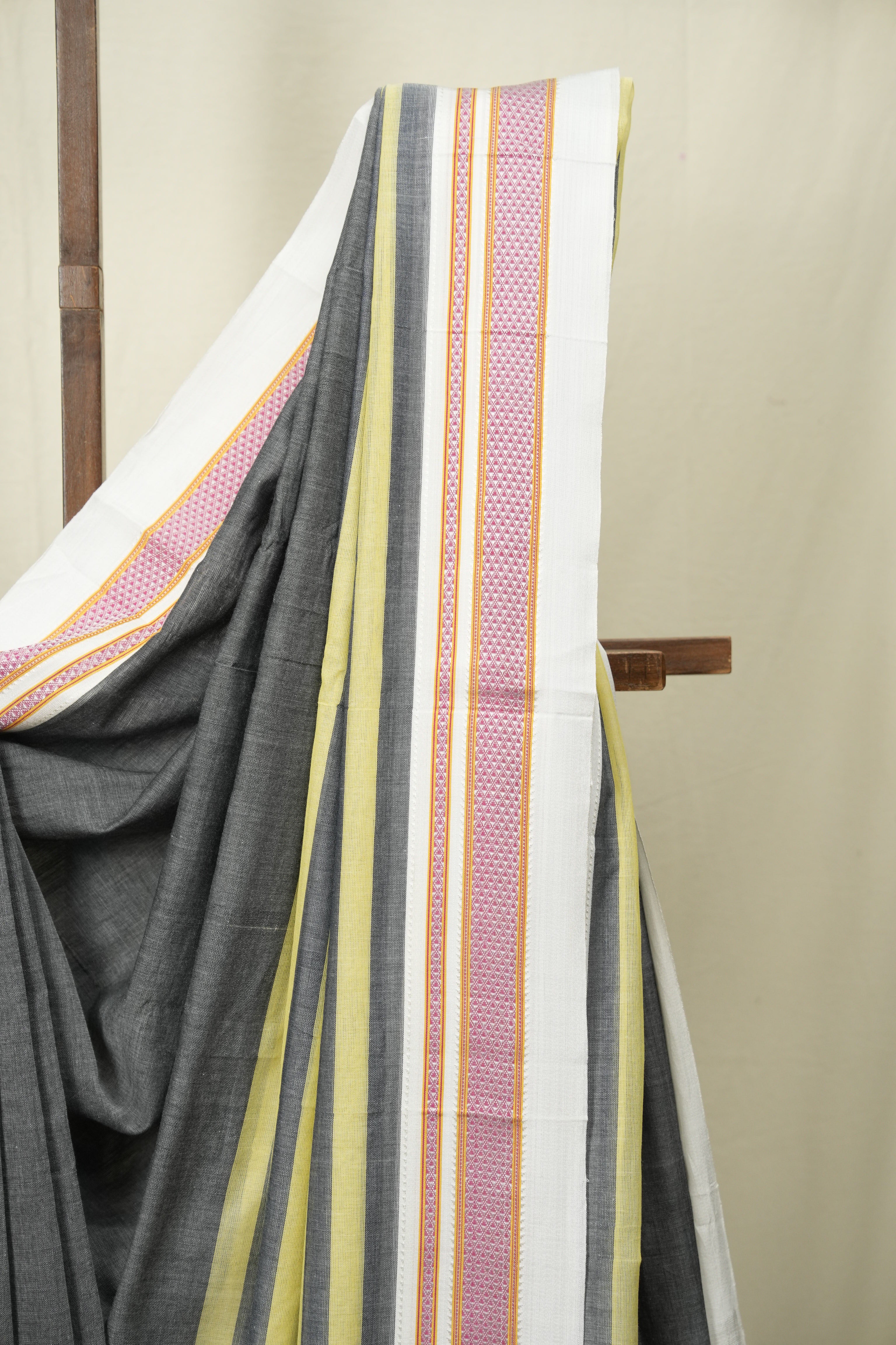 Charcoal Grey Cotton Ilkal Saree - SRCGCIS1029