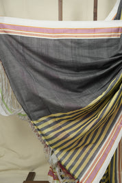 Charcoal Grey Cotton Ilkal Saree - SRCGCIS1029