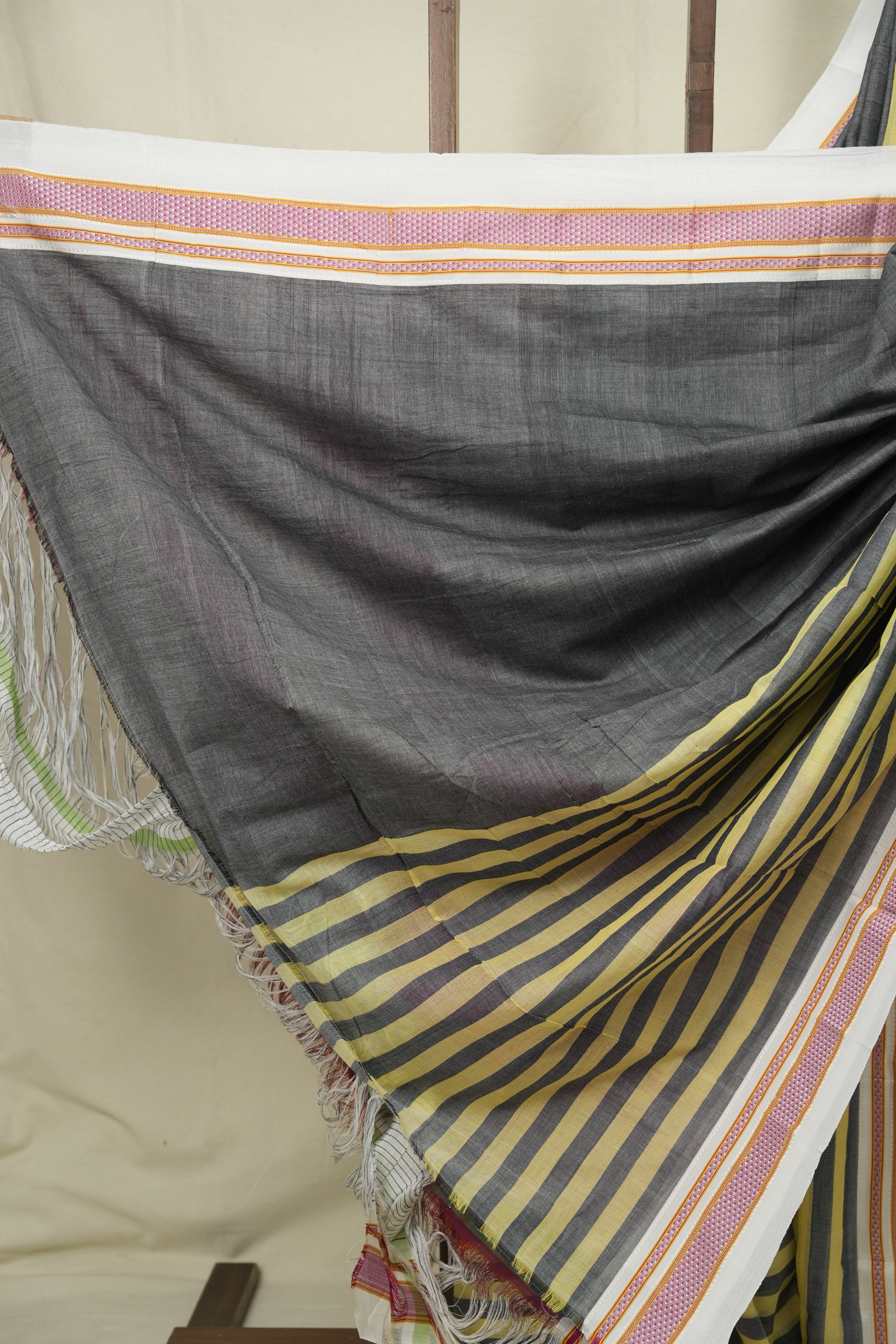 Charcoal Grey Cotton Ilkal Saree - SRCGCIS1029