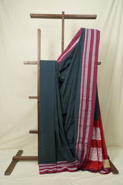 Muted Blue Cotton Ilkal Saree - SRMDCIS1040