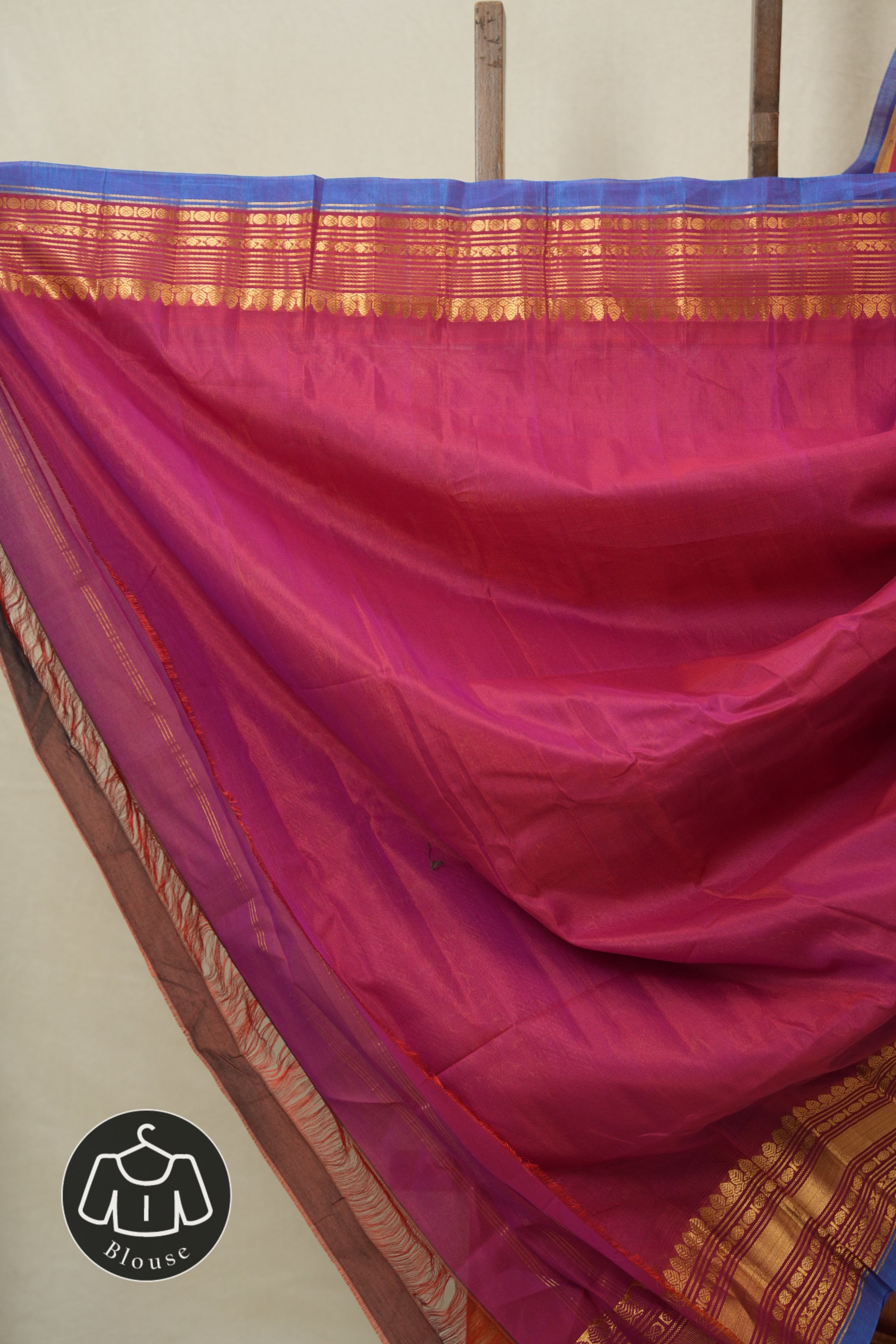 Two Tone Gold Gadwal Cotton Silk Saree - SRTTGGCSS193