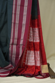 Muted Blue Cotton Ilkal Saree - SRMDCIS1040