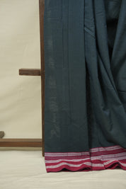 Muted Blue Cotton Ilkal Saree - SRMDCIS1040