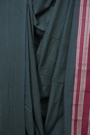 Muted Blue Cotton Ilkal Saree - SRMDCIS1040