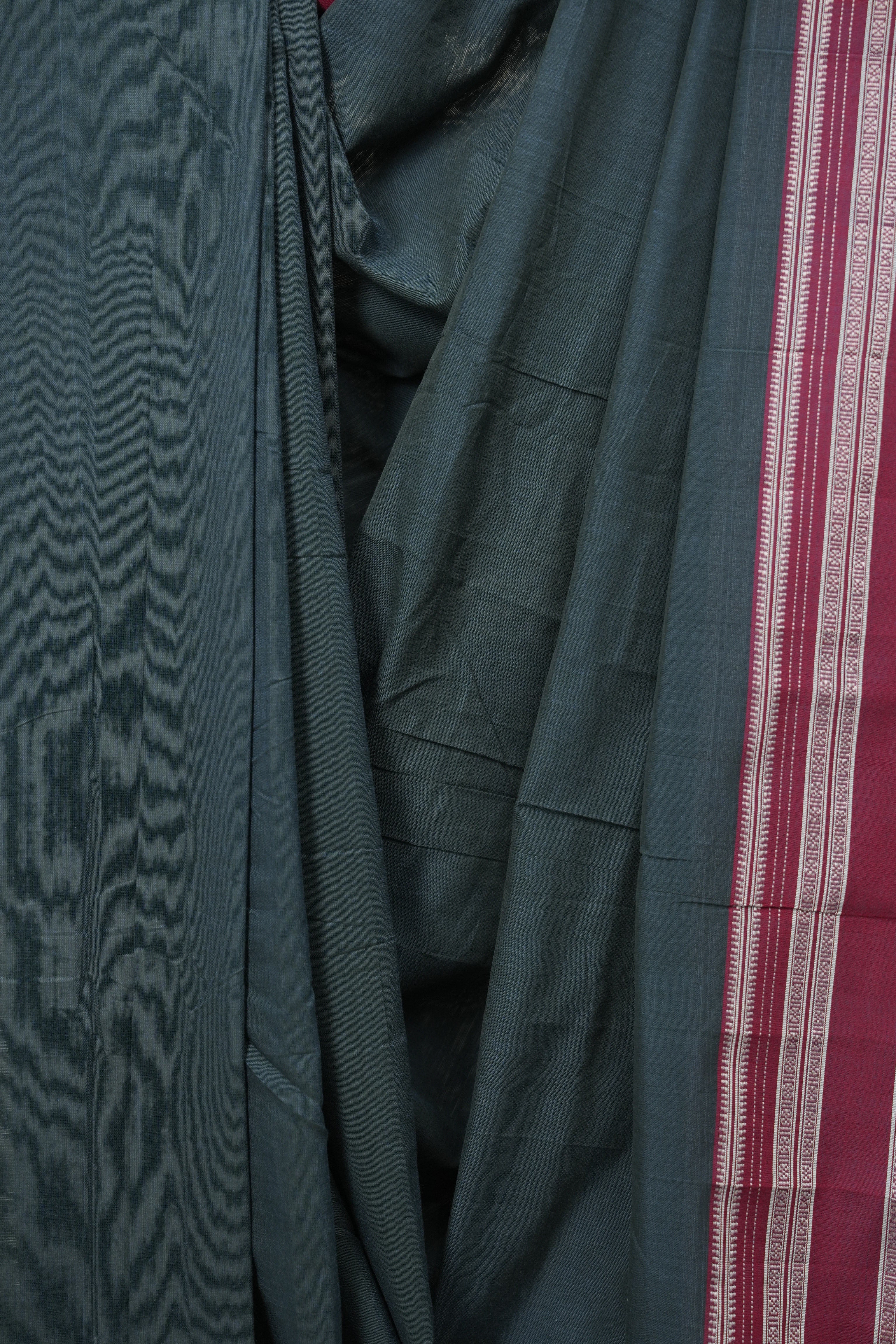 Muted Blue Cotton Ilkal Saree - SRMDCIS1040