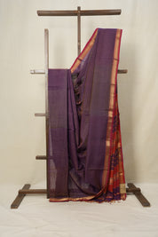 Purple Maheshwari Tissue Saree - SRPMTS593