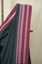 Muted Blue Cotton Ilkal Saree - SRMDCIS1040