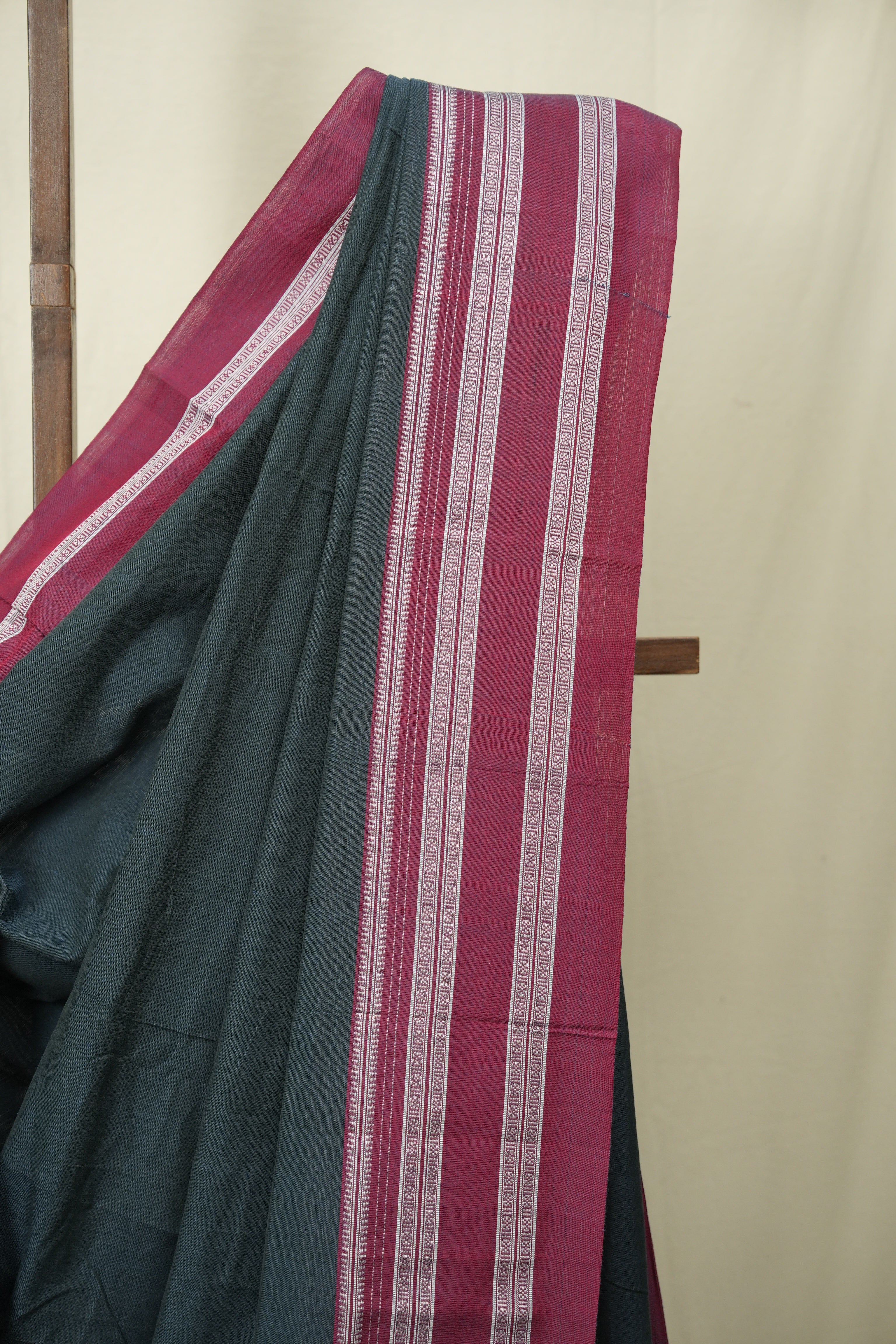 Muted Blue Cotton Ilkal Saree - SRMDCIS1040