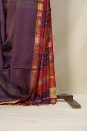 Purple Maheshwari Tissue Saree - SRPMTS593