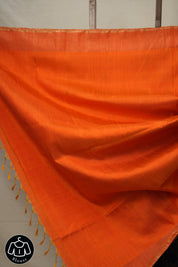 Blue Orange Raw Silk Ikat Saree - SRBORSIS869