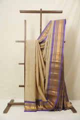Sand Beige Gadwal Cotton Silk Saree - SRSBGCSS191