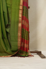 Green Maheshwari Tissue Saree - SRGMTS594