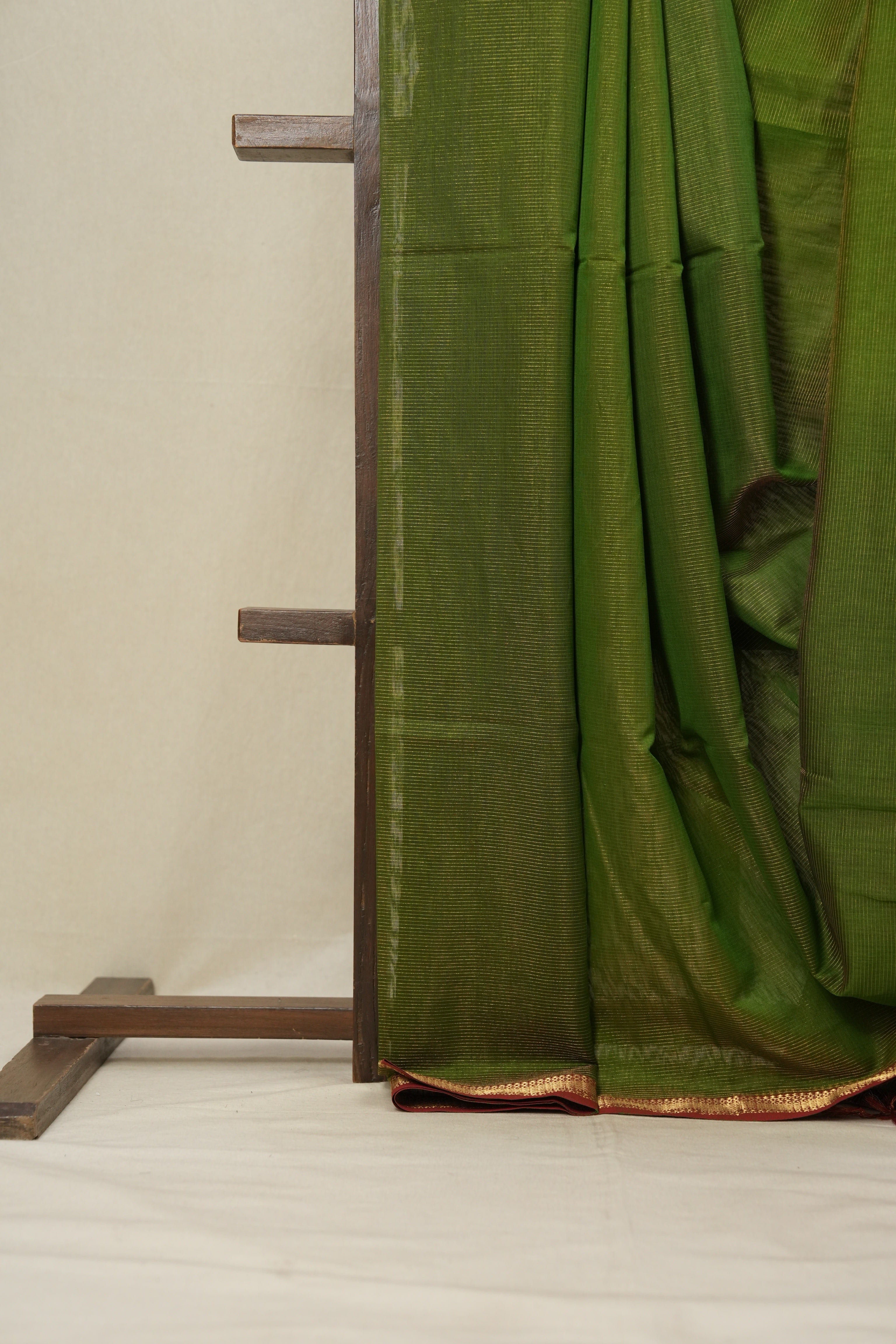 Green Maheshwari Tissue Saree - SRGMTS594