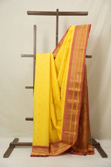 Yellow Gadwal Cotton Silk Saree - SRYGCSS188