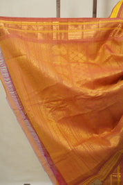Yellow Gadwal Cotton Silk Saree - SRYGCSS188