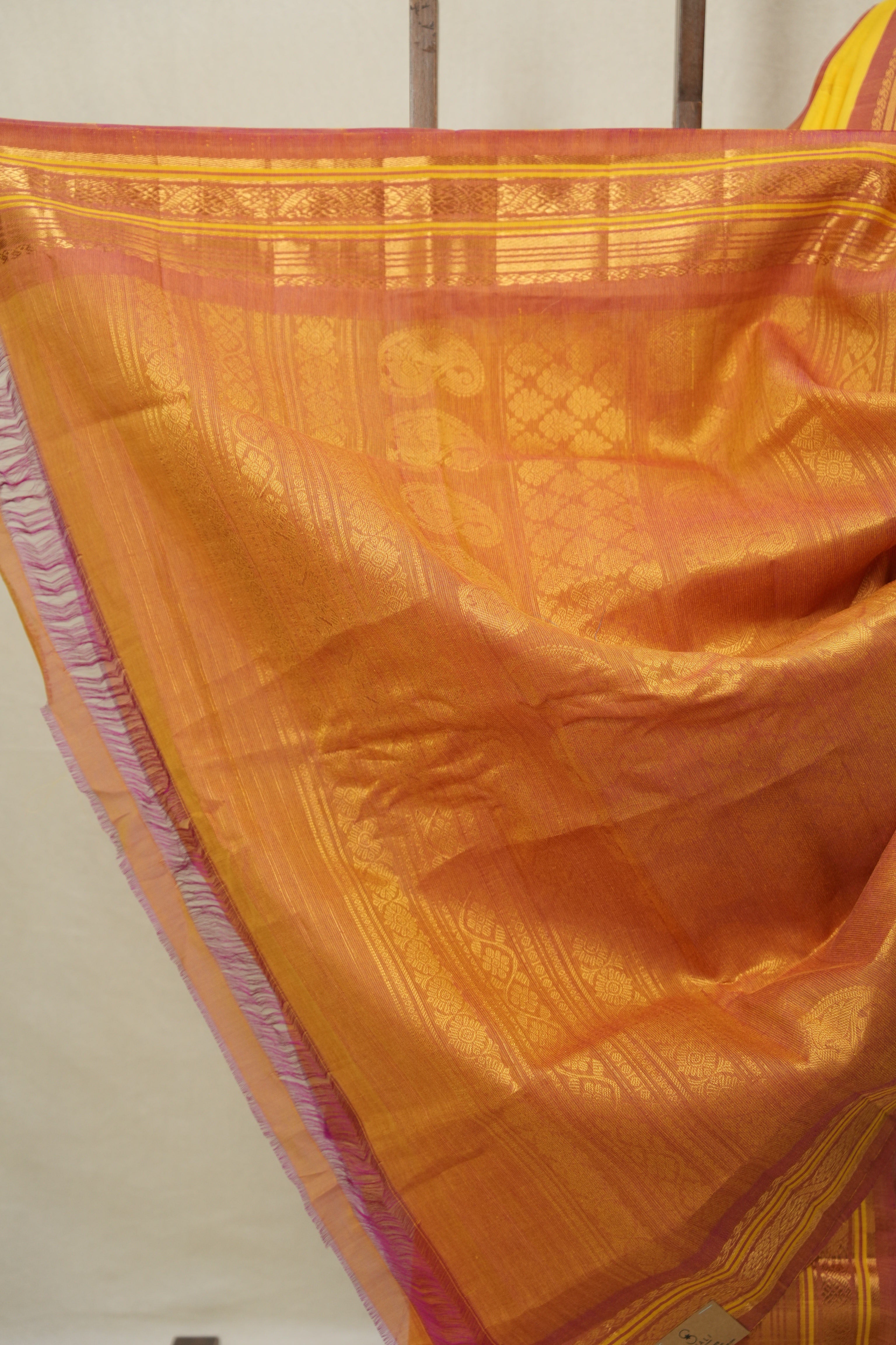 Yellow Gadwal Cotton Silk Saree - SRYGCSS188