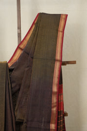 Dual Tone Green Maheshwari Tissue Saree - SRDTGMTS600