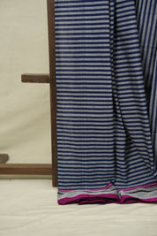 Blue Stripes Cotton Ilkal Saree - SRBSCIS1035