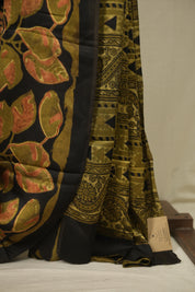 Black Modal Silk Saree -SRBMSS763