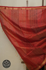 Dual Tone Green Maheshwari Tissue Saree - SRDTGMTS600