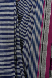 Blue Stripes Cotton Ilkal Saree - SRBSCIS1035