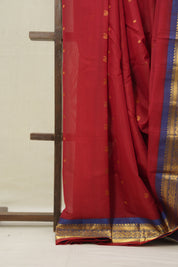 Red Gadwal Cotton Silk Saree - SRRGCSS187