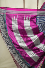 Blue Stripes Cotton Ilkal Saree - SRBSCIS1035