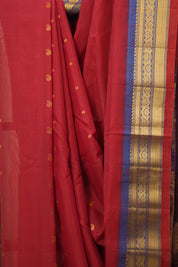 Red Gadwal Cotton Silk Saree - SRRGCSS187