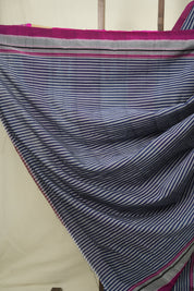 Blue Stripes Cotton Ilkal Saree - SRBSCIS1035