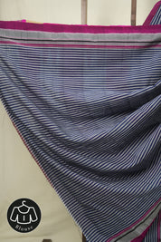 Blue Stripes Cotton Ilkal Saree - SRBSCIS1035