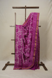 Pink HBP Cotton Silk Saree With Maheshwari Border - SRPCSS1461