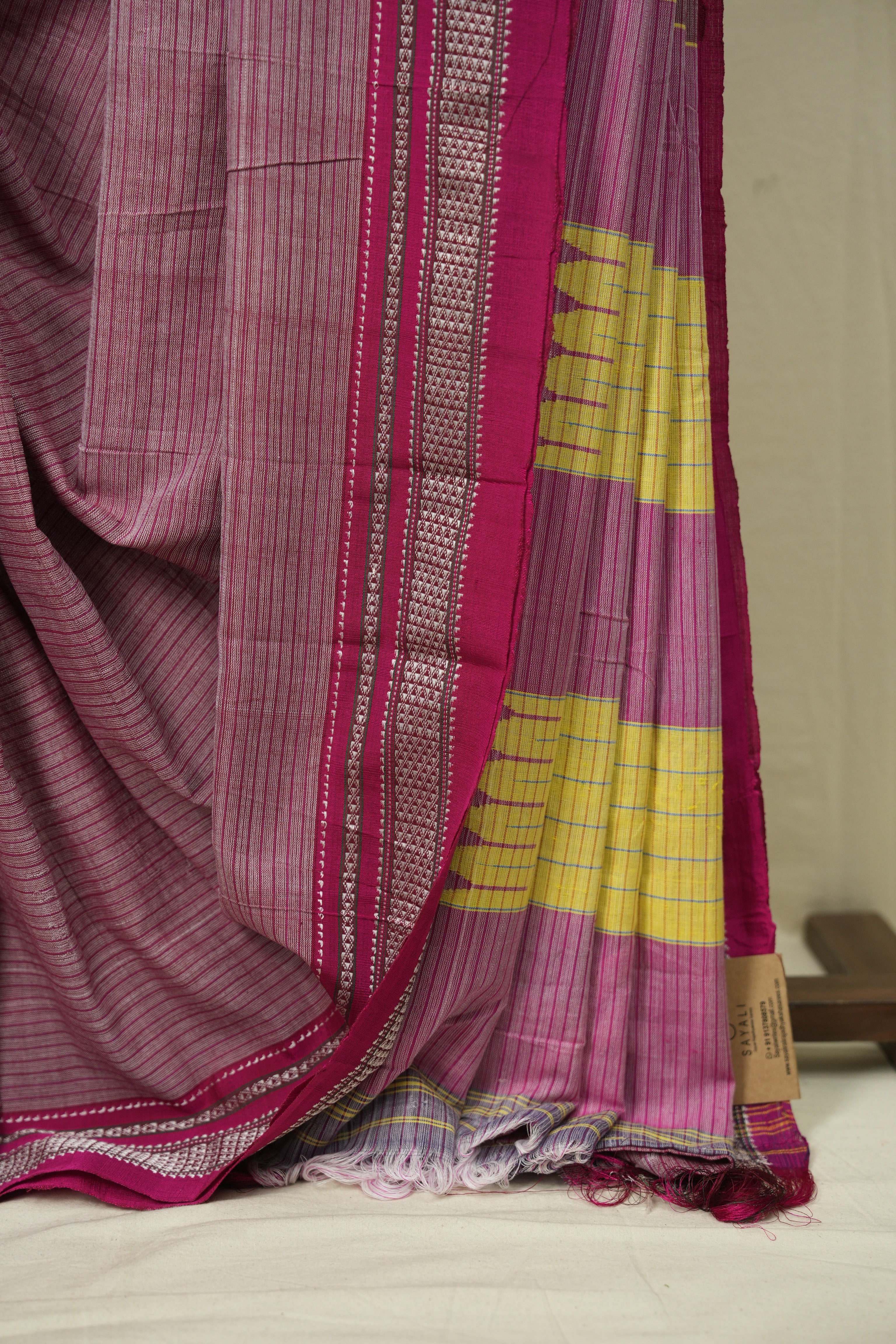 Magenta Stripes Cotton Ilkal Saree - SRMSCIS1036