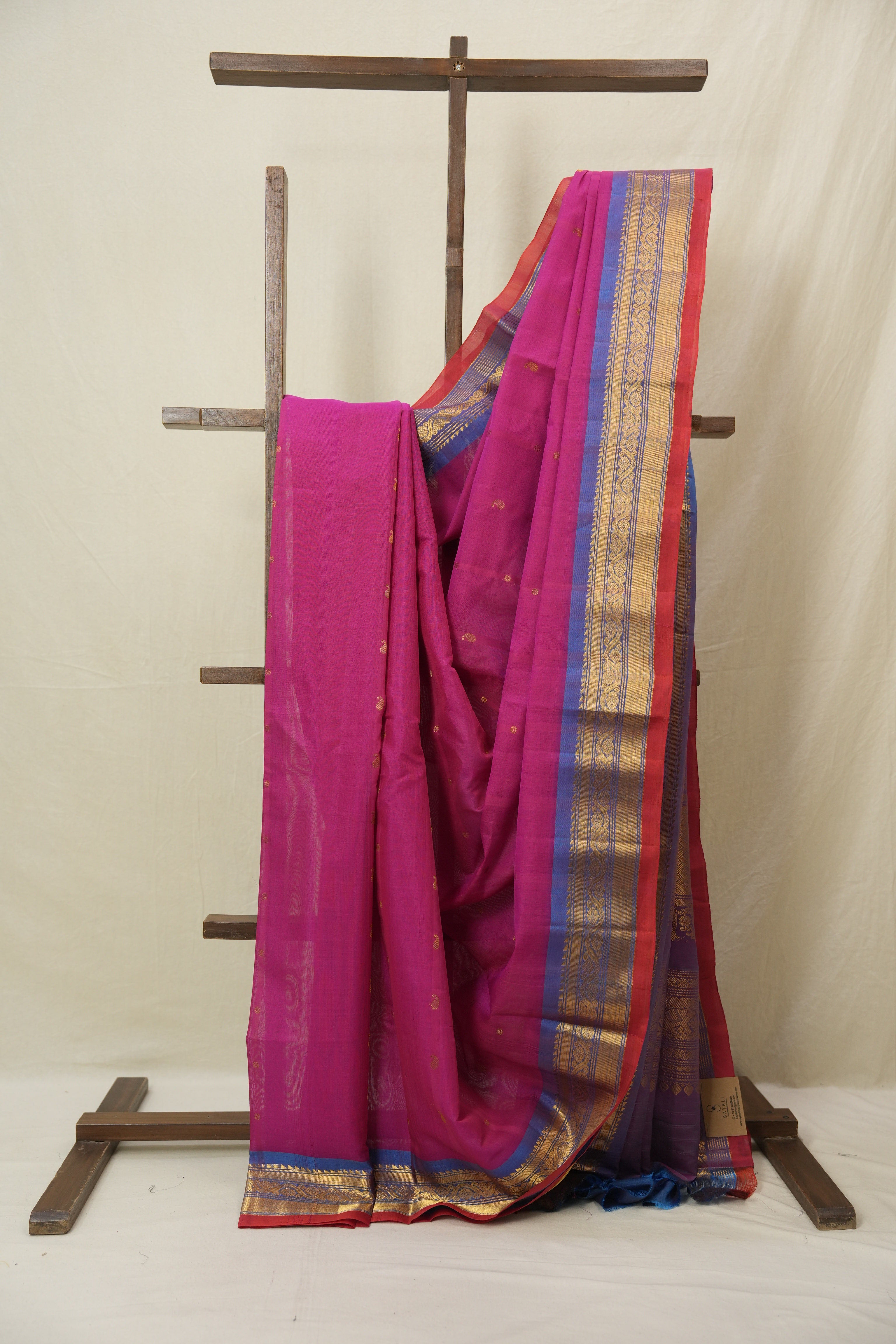 Rani Pink Gadwal Cotton Silk Saree - SRRPGCSS186