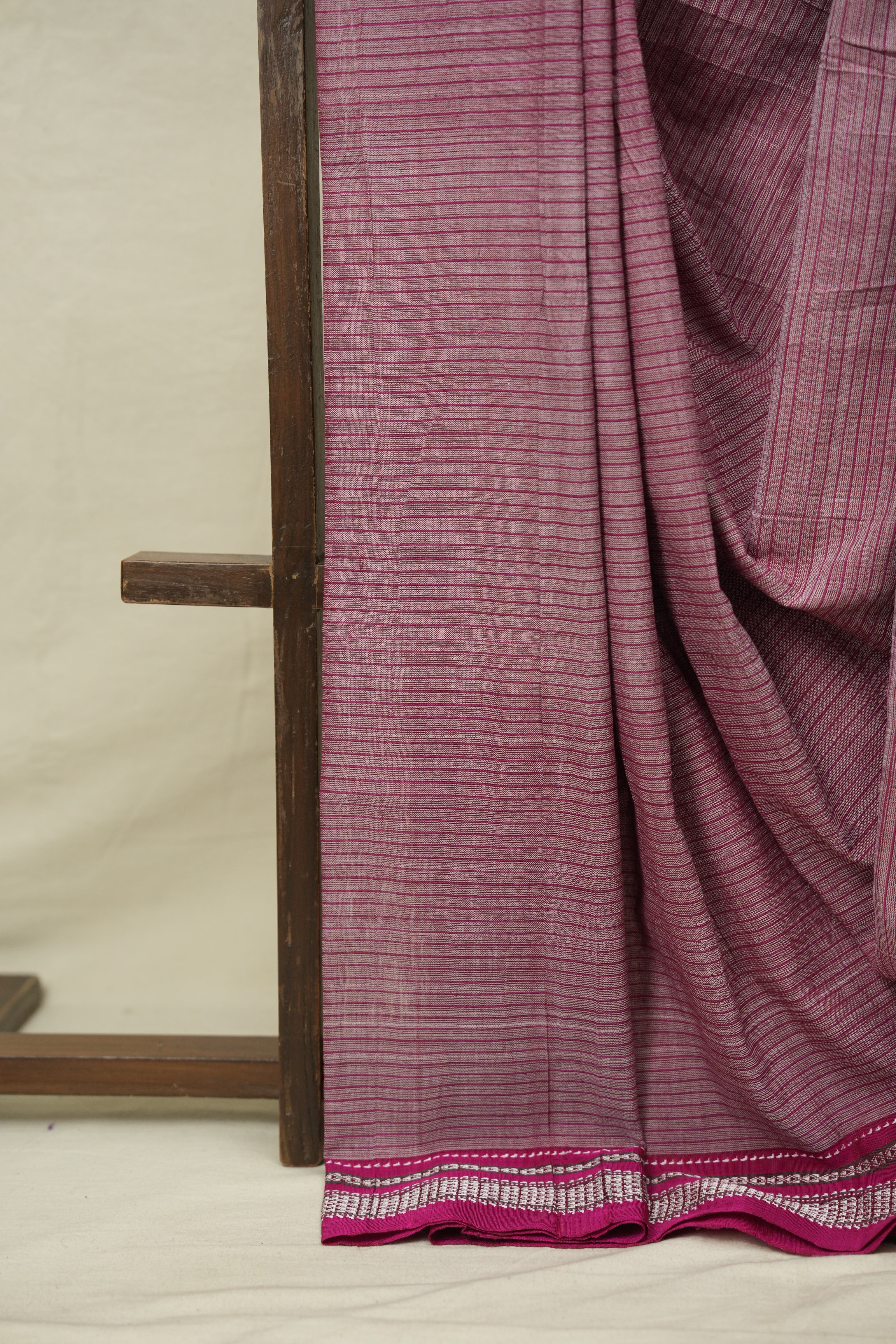 Magenta Stripes Cotton Ilkal Saree - SRMSCIS1036