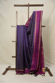 Navy Blue Raw Silk Saree - SRNBRSS847