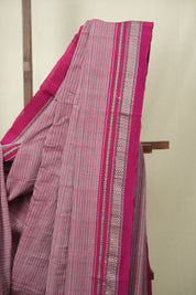 Magenta Stripes Cotton Ilkal Saree - SRMSCIS1036