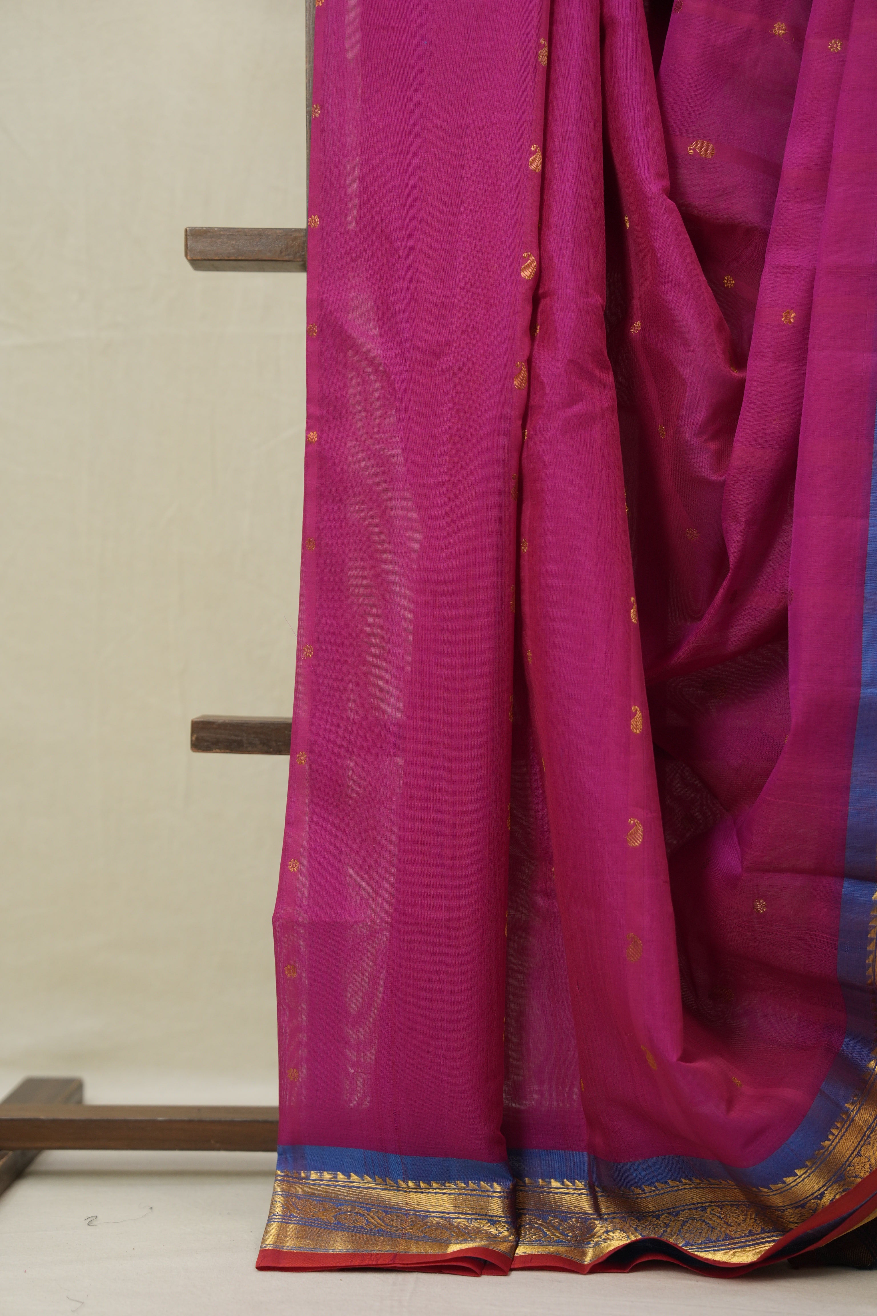 Rani Pink Gadwal Cotton Silk Saree - SRRPGCSS186