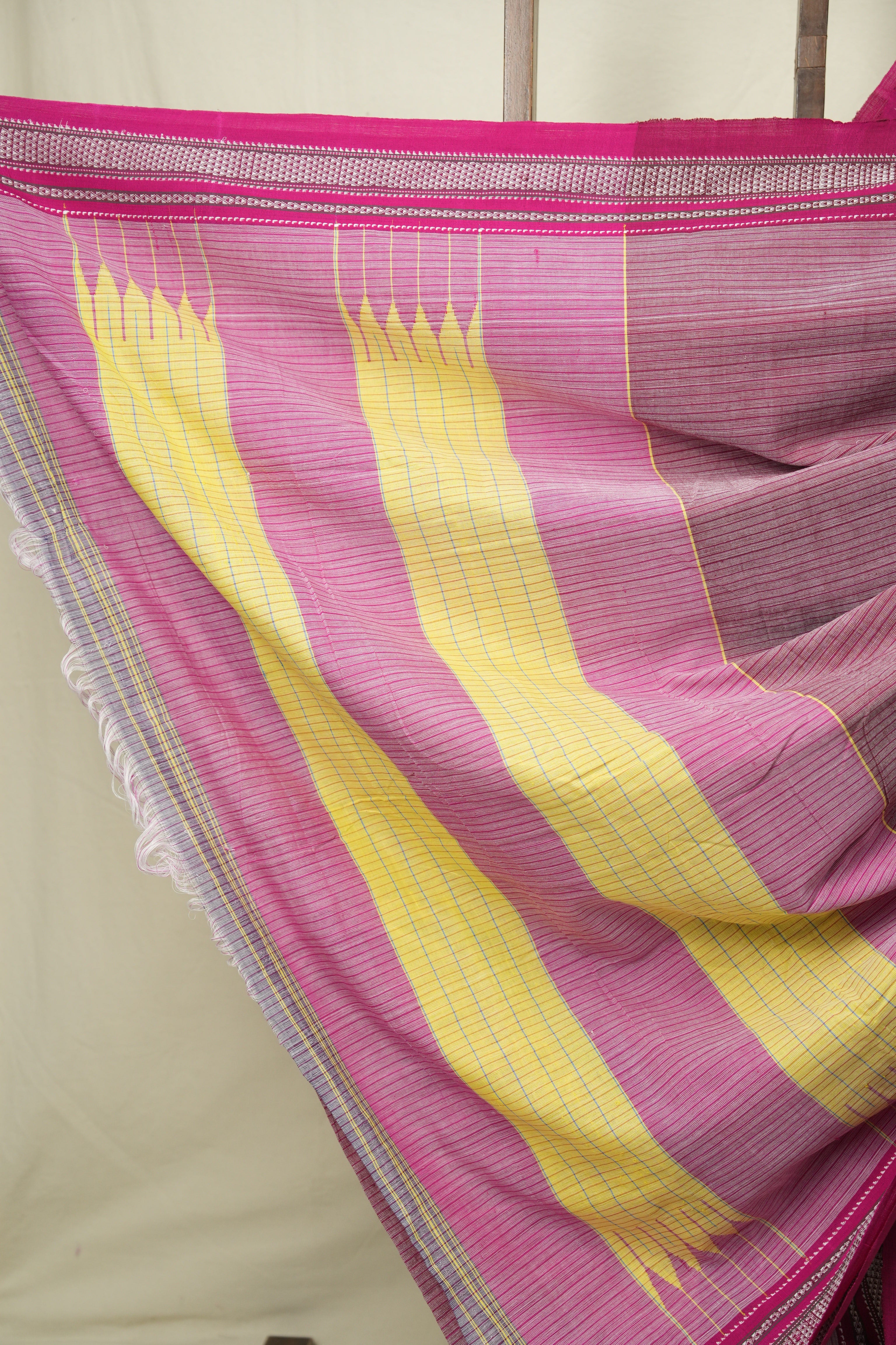Magenta Stripes Cotton Ilkal Saree - SRMSCIS1036