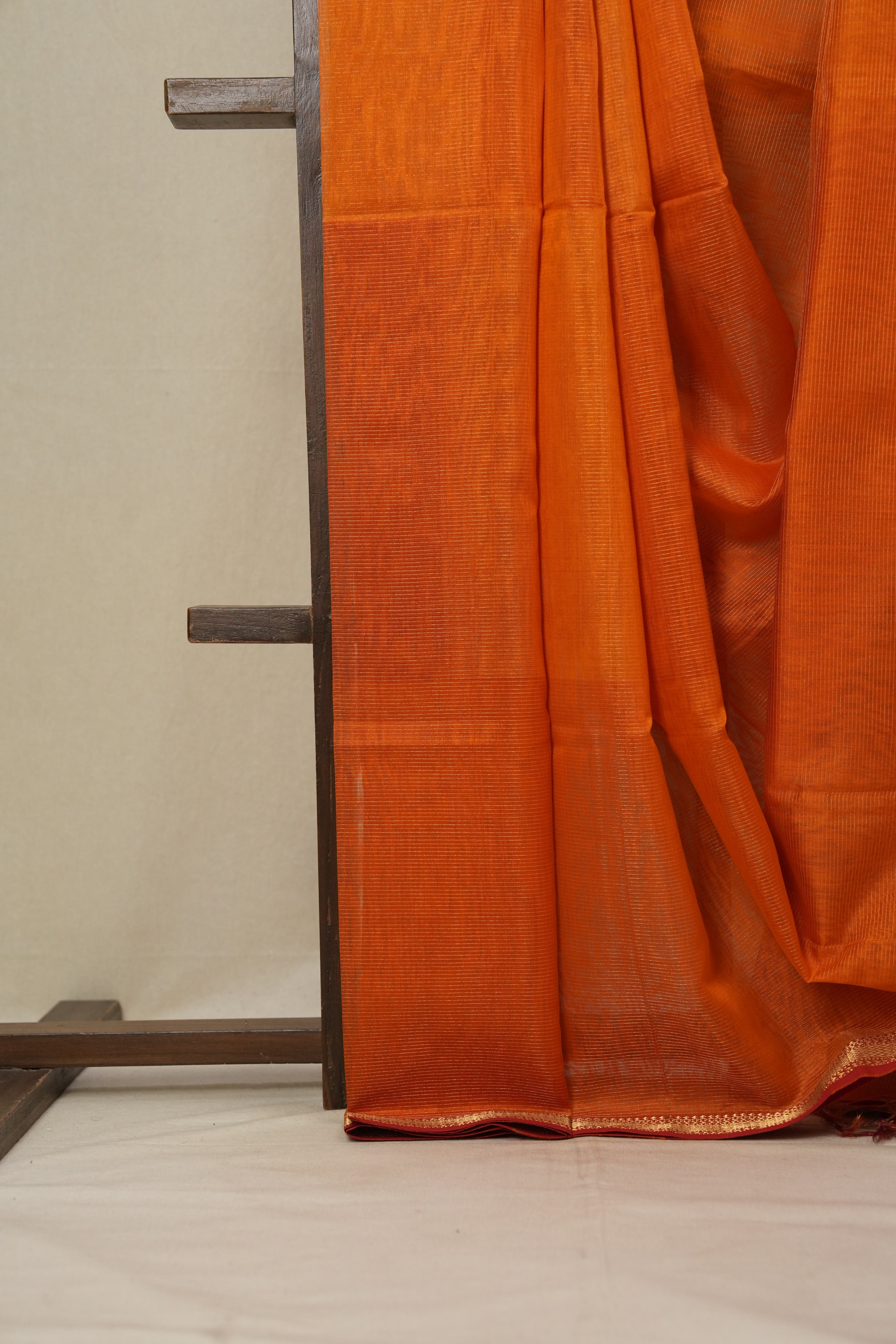 Orange Maheshwari Tissue Saree - SROMTS602
