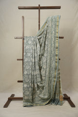 Sage Green HBP Cotton Silk Saree With Maheshwari Border - SRSGCSS1460